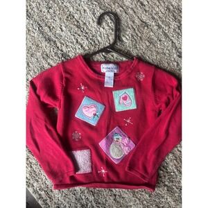 Vintage Kids Cottage-Core Kobe Winter Valentines Day Patchwork Crewneck SZ 5/6